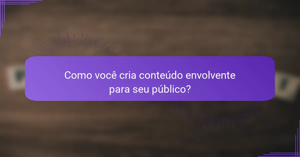 Como você cria conteúdo envolvente para seu público?