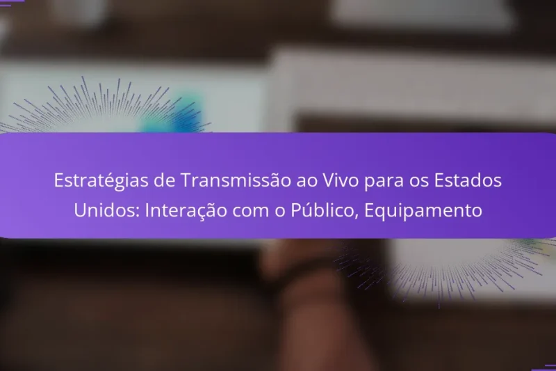 Estratégias de Transmissão ao Vivo para os Estados Unidos: Interação com o Público, Equipamento