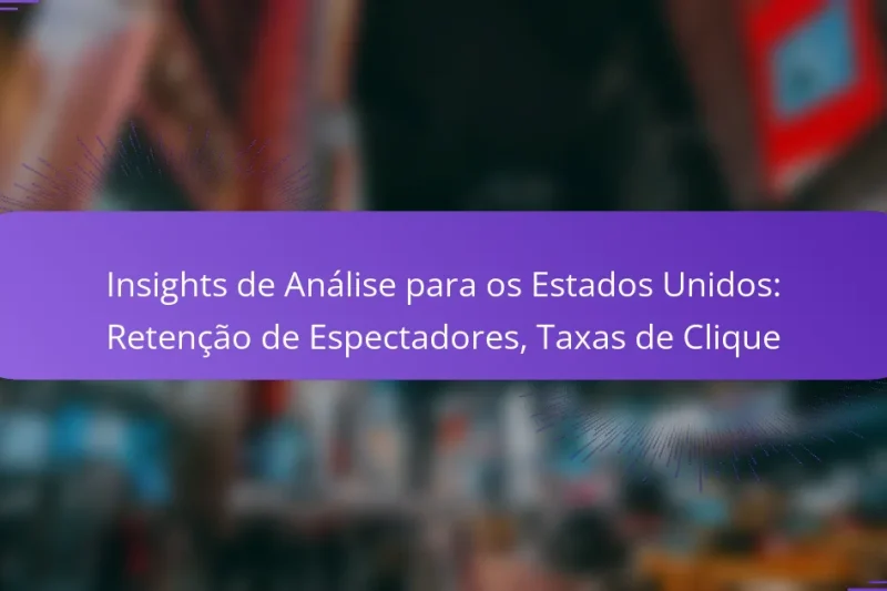 Insights de Análise para os Estados Unidos: Retenção de Espectadores, Taxas de Clique