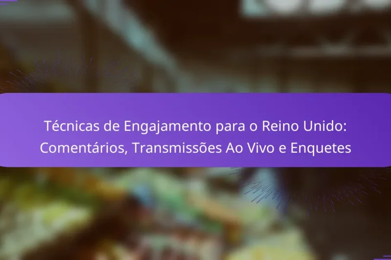 Técnicas de Engajamento para o Reino Unido: Comentários, Transmissões Ao Vivo e Enquetes