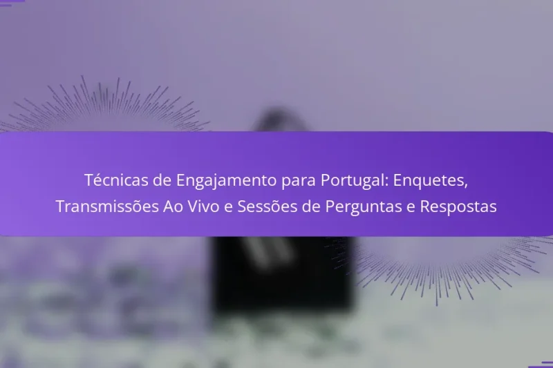 Técnicas de Engajamento para Portugal: Enquetes, Transmissões Ao Vivo e Sessões de Perguntas e Respostas